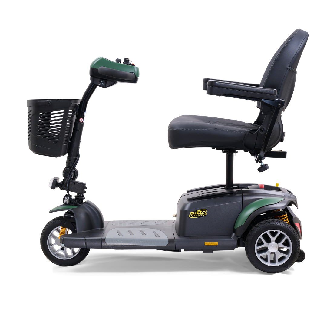 Golden GB118 BuzzAround EX 3-Wheel Long Range Travel Scooter - Army Green left