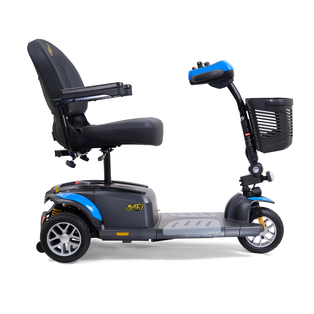 Golden GB118 BuzzAround EX 3-Wheel Long Range Travel Scooter - Blue