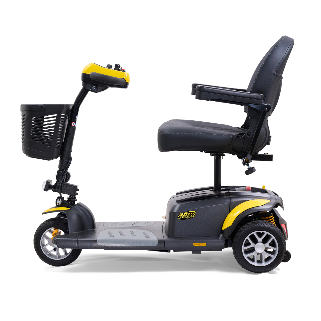 Golden GB118 BuzzAround EX 3-Wheel Long Range Travel Scooter - Canary Yellow left