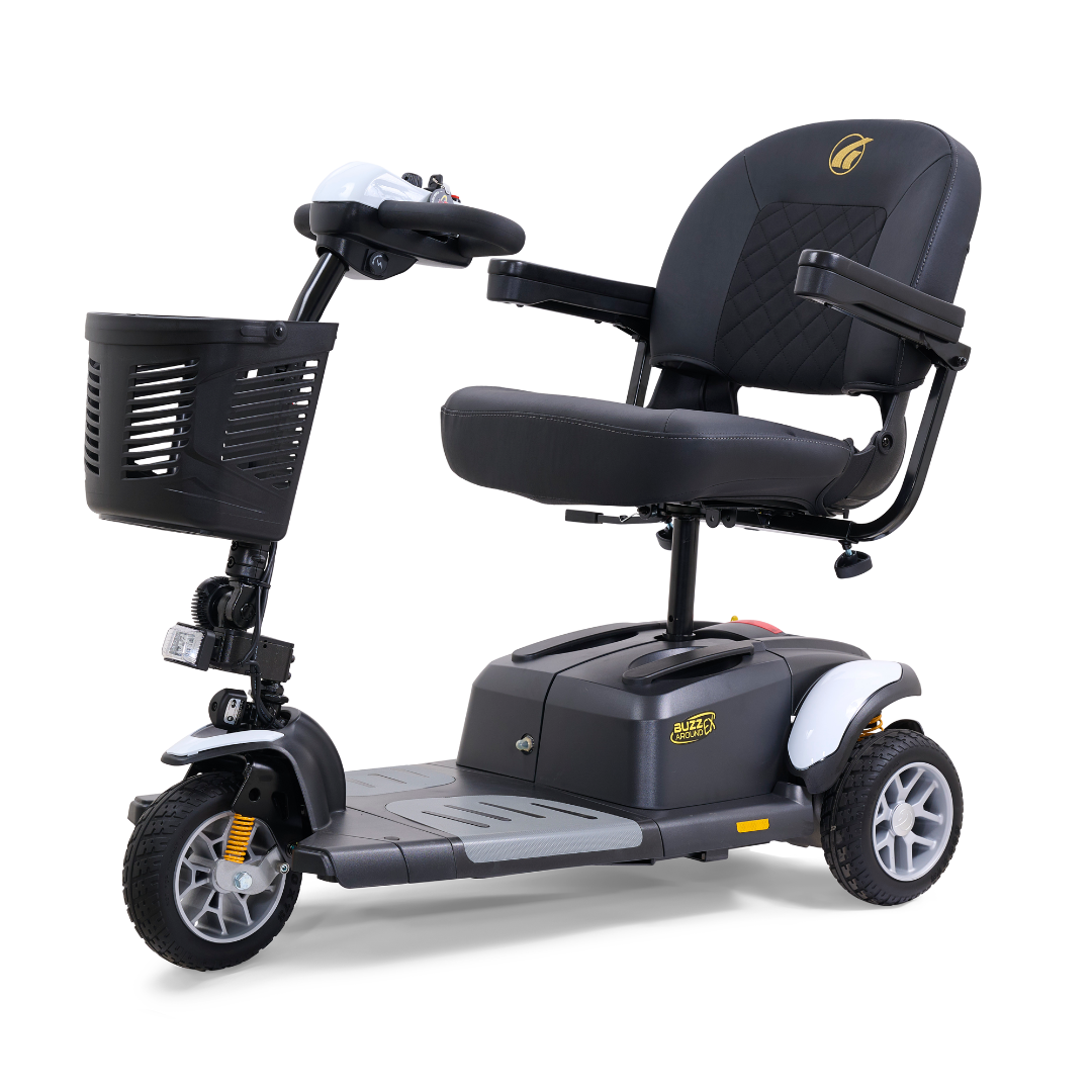 Golden GB118 BuzzAround EX 3-Wheel Long Range Travel Scooter - Crisp White front left