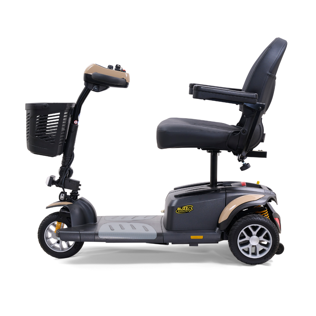 Golden GB118 BuzzAround EX 3-Wheel Long Range Travel Scooter - Desert Tan left