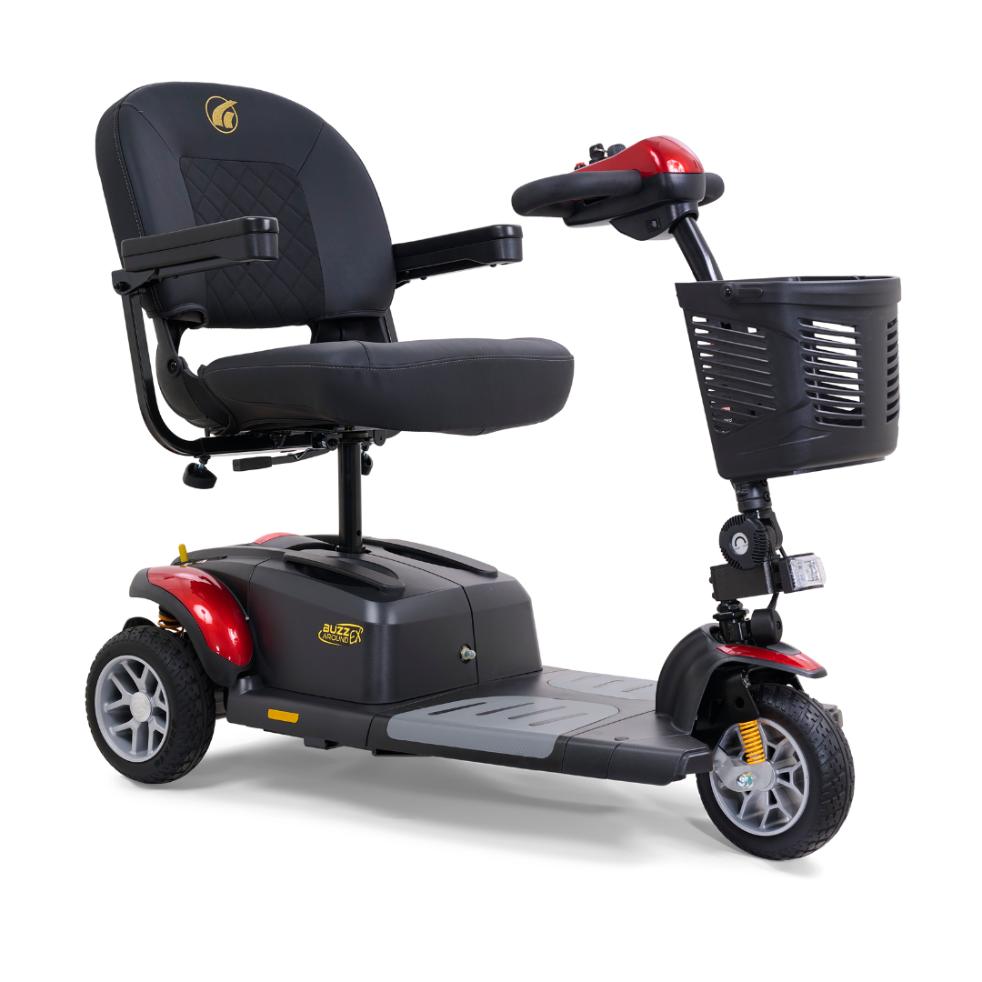 Golden GB118 BuzzAround EX 3-Wheel Long Range Travel Scooter - Red