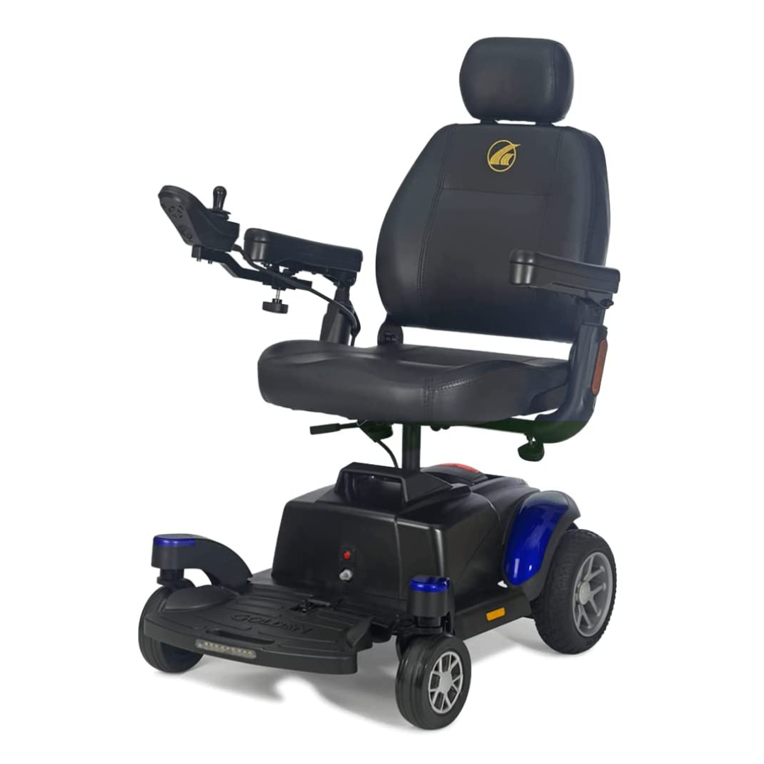Golden Tech Buzzabout Compact Power Wheelchair with Front LED Sensor - Blue