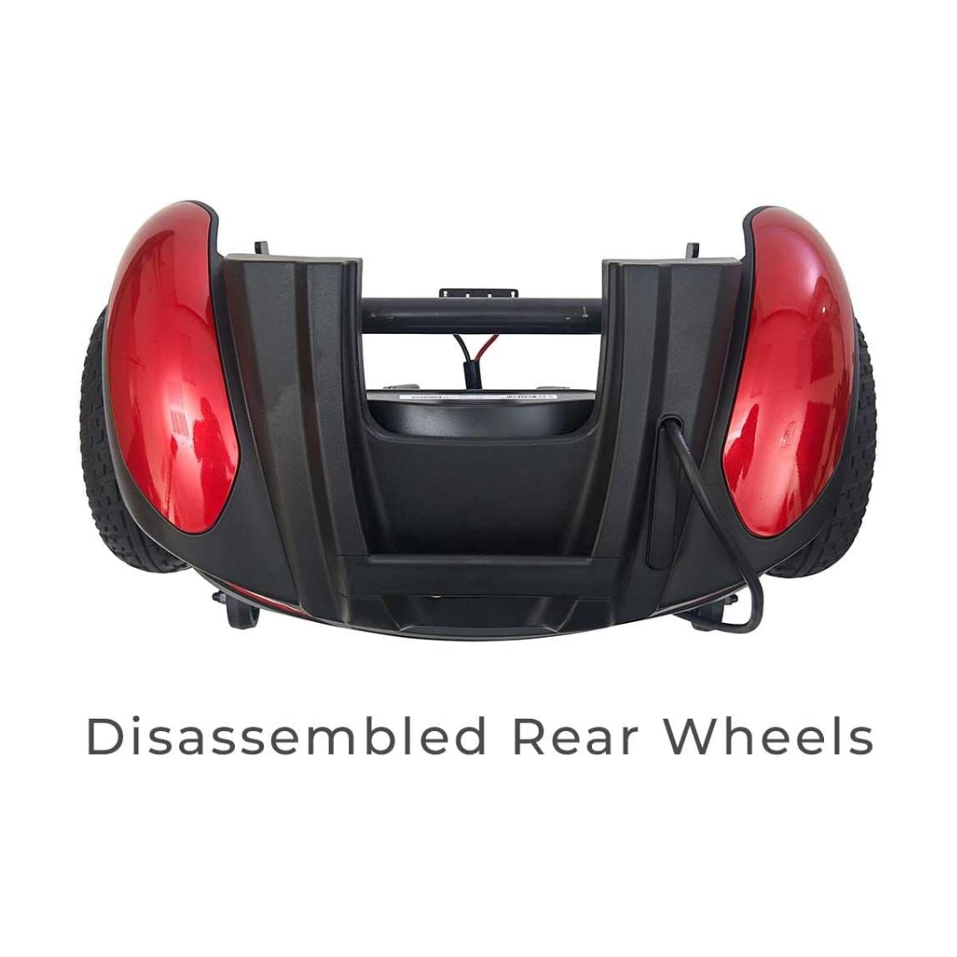 Golden Tech Buzzabout Compact Power Wheelchair with Front LED Sensor - Disassembled Rear Wheels