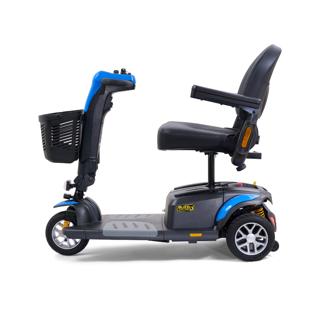 Golden Tech Buzzaround LX - Luxury 3 Wheel Portable Mobility Scooter - Coastal Blue