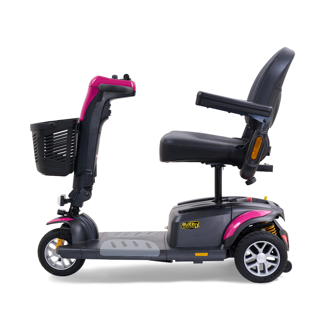 Golden Tech Buzzaround LX - Luxury 3 Wheel Portable Mobility Scooter - Orchid Pink left