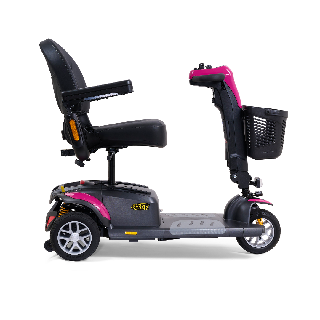 Golden Tech Buzzaround LX - Luxury 3 Wheel Portable Mobility Scooter - Orchid Pink right