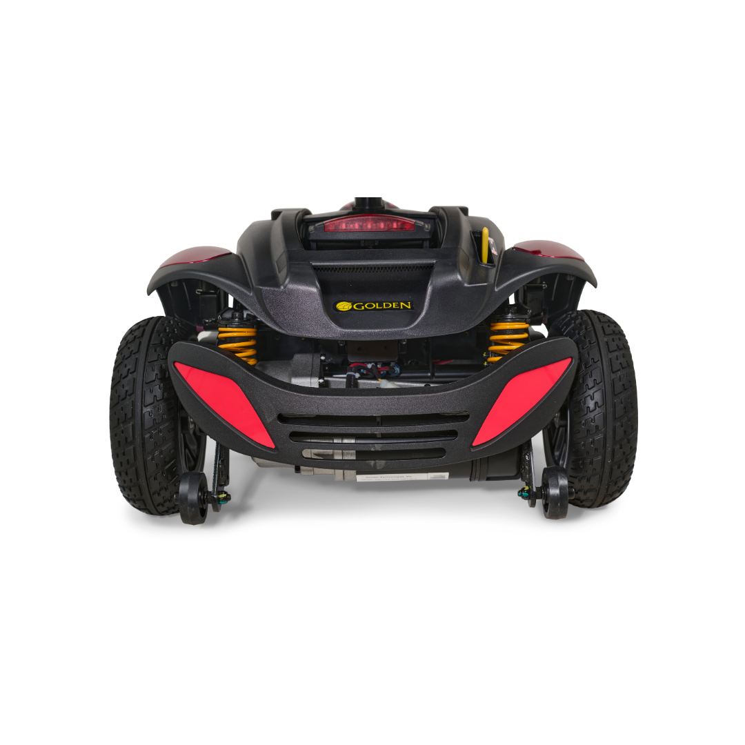 Golden Tech Buzzaround LX - Luxury 3 Wheel Portable Mobility Scooter - Red folded