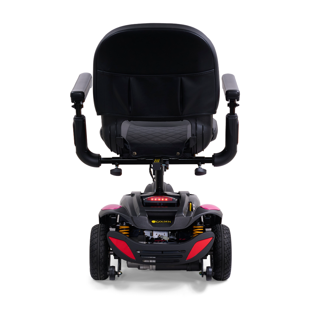 Golden Tech Buzzaround LX - Luxury 3 Wheel Portable Mobility Scooter - Red rear
