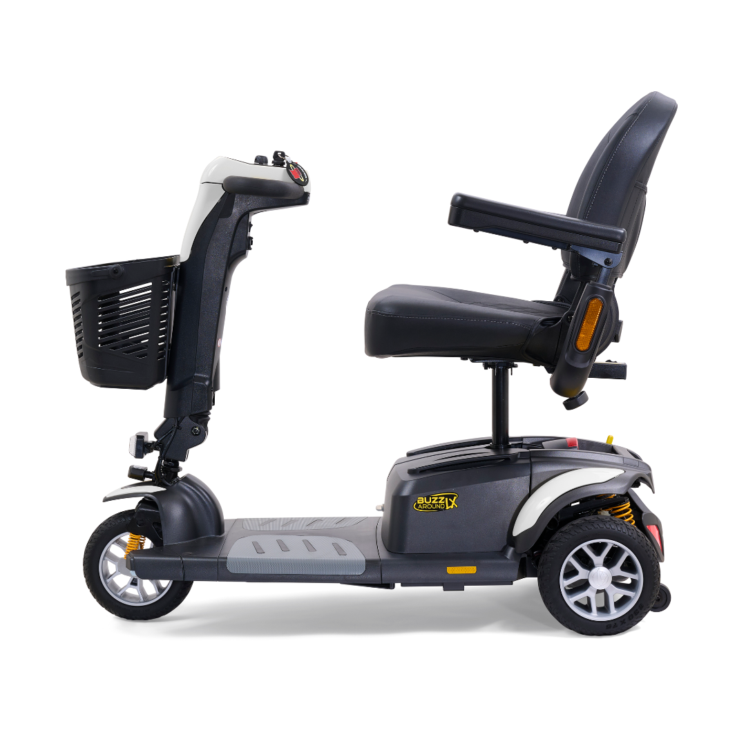 Golden Tech Buzzaround LX - Luxury 3 Wheel Portable Mobility Scooter - White left