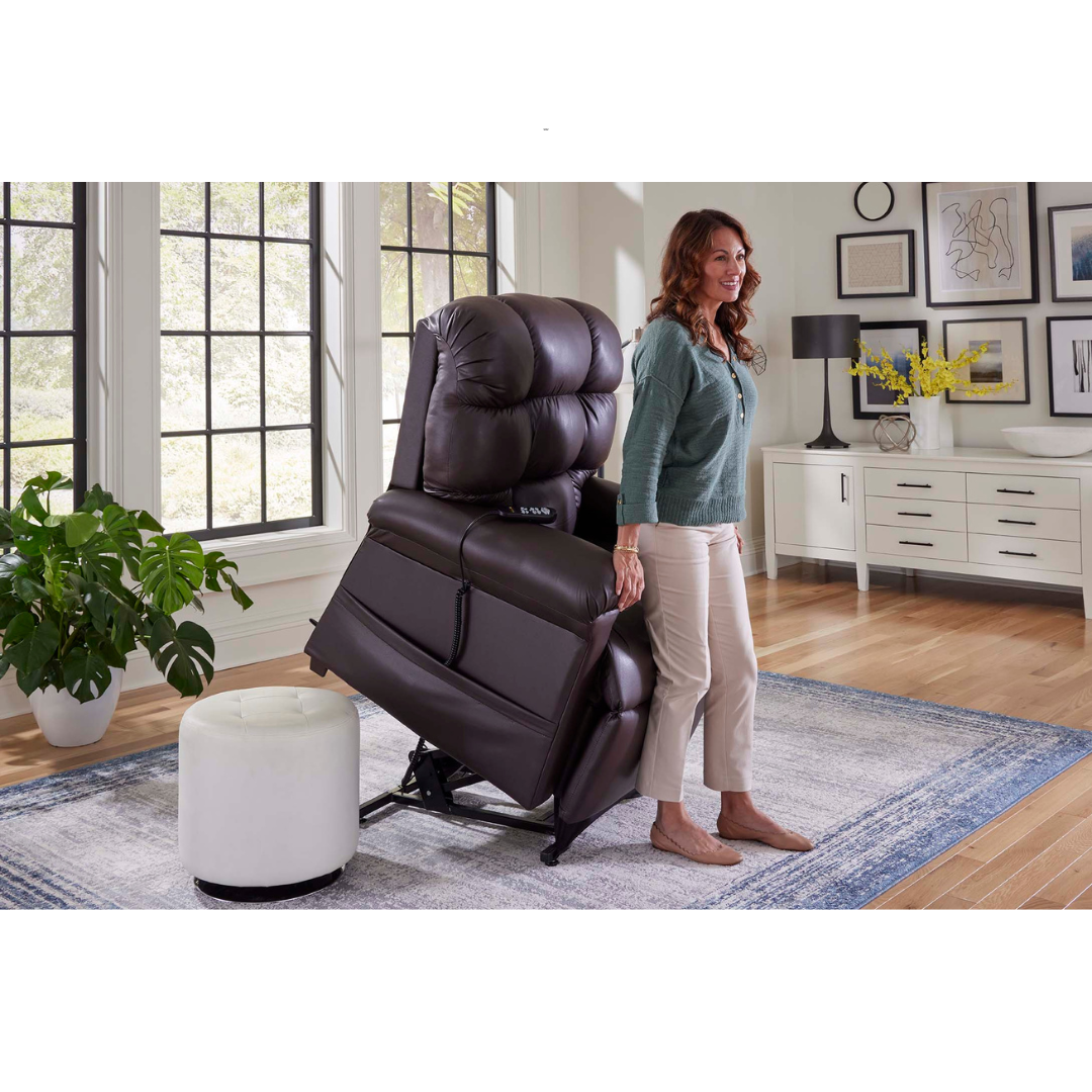 Golden Tech MaxiComfort Cloud Twilight Assisted Lift Reclining Chairs - Black Onyx being used indoor