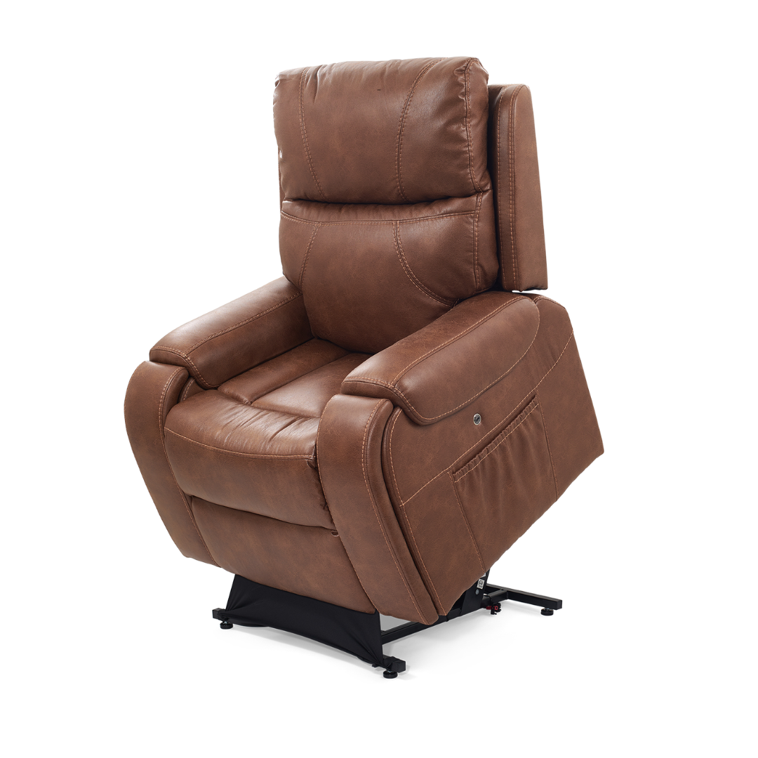 Golden Tech PR449 Titan Assisted Lift Chair Recliner with Twilight - Acorn in lifted position