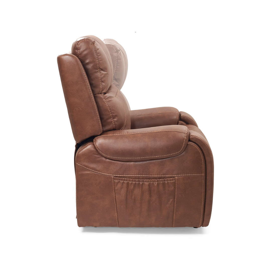 Golden Tech PR449 Titan Assisted Lift Chair Recliner with Twilight - Acorn in seated position