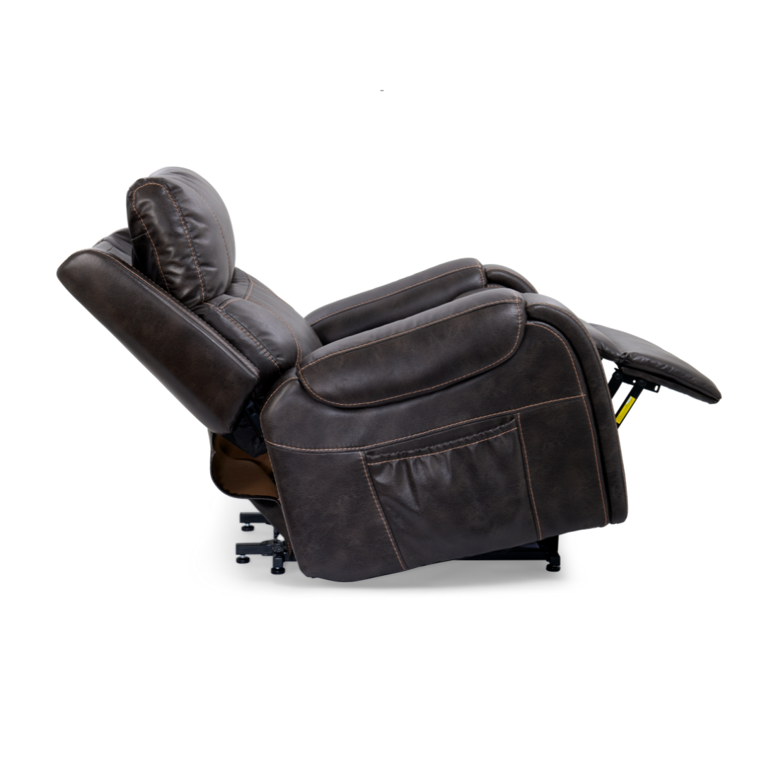 Golden Tech PR449 Titan Assisted Lift Chair Recliner with Twilight - Graphite in reclined position