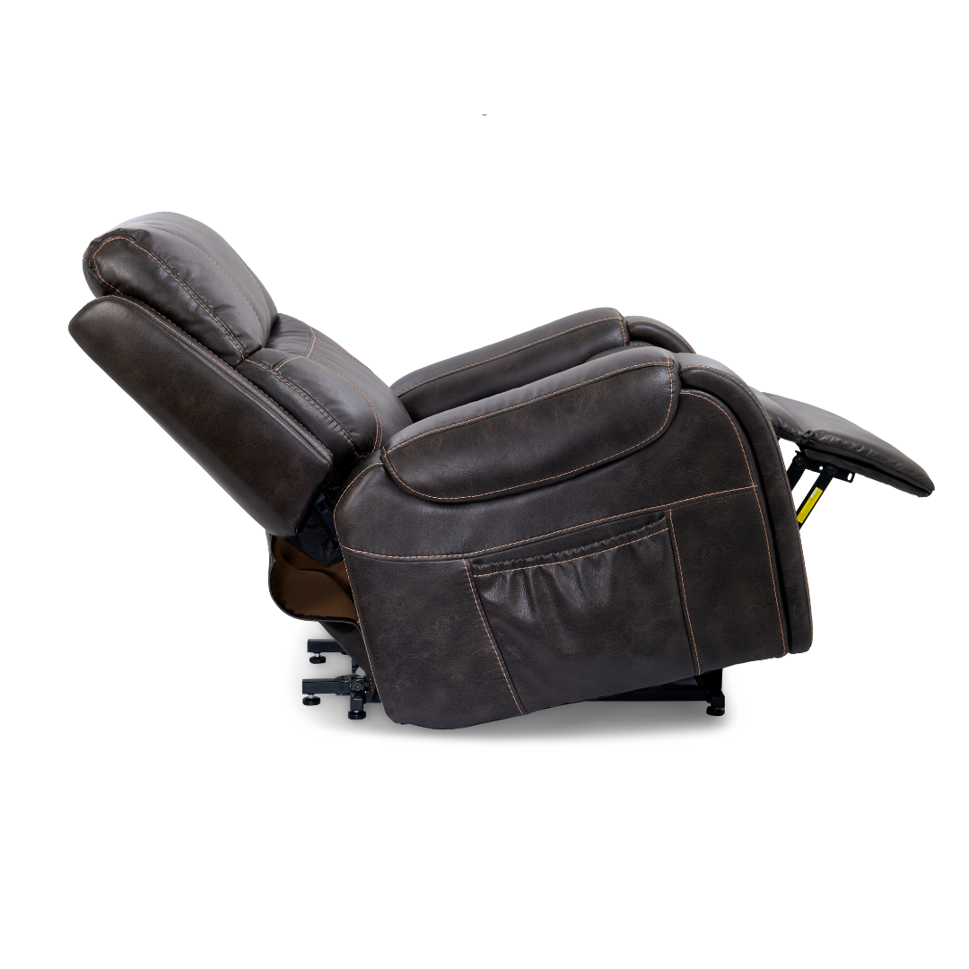 Golden Tech PR449 Titan Assisted Lift Chair Recliner with Twilight - Graphite in reclined position