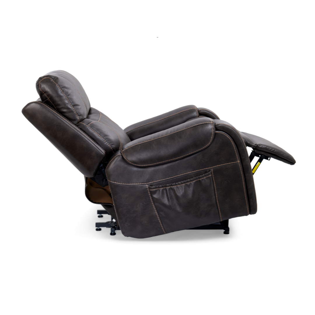 Golden Tech PR449 Titan Assisted Lift Chair Recliner with Twilight - Graphite in reclined position