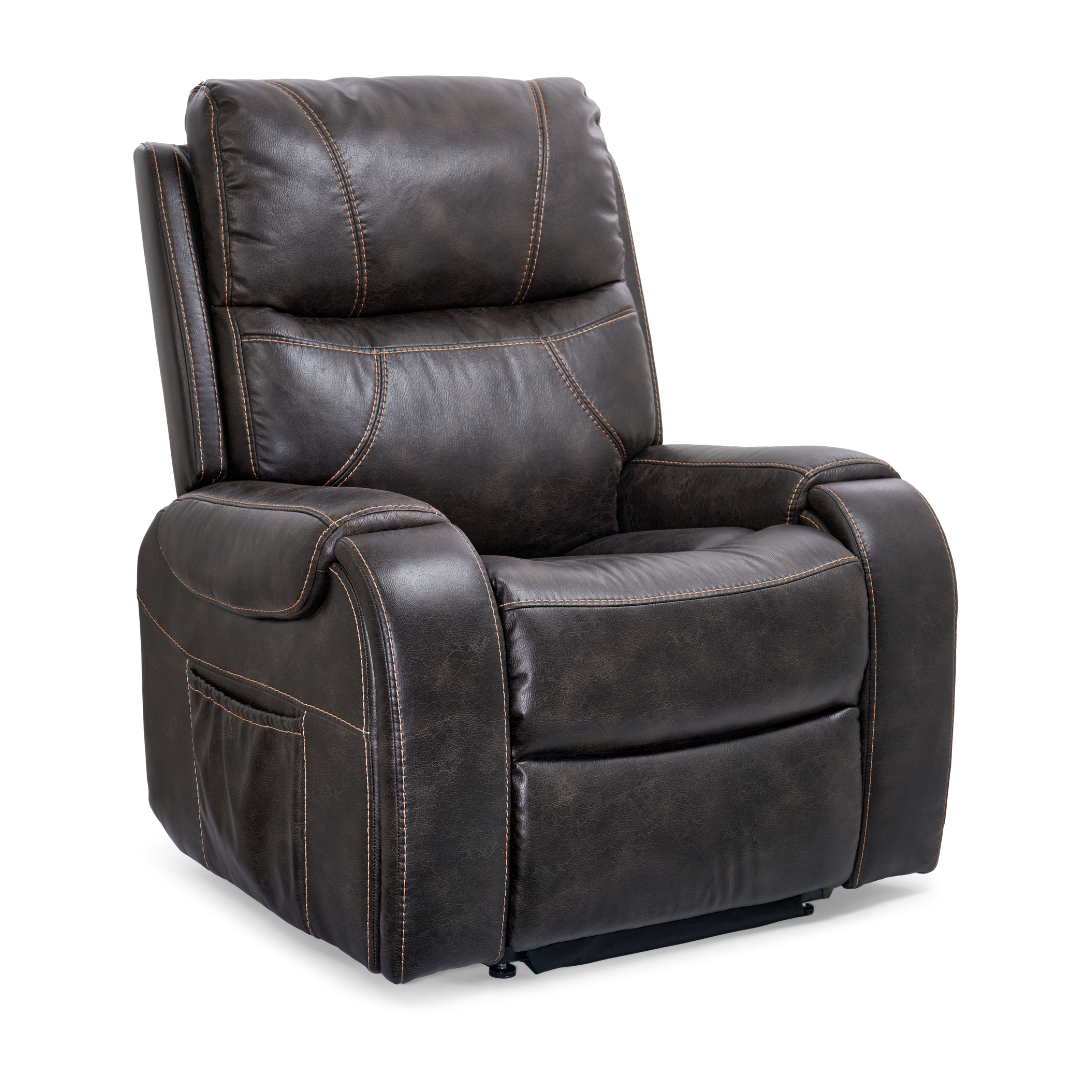 Golden Tech PR449 Titan Assisted Lift Chair Recliner with Twilight - Graphite in seated position