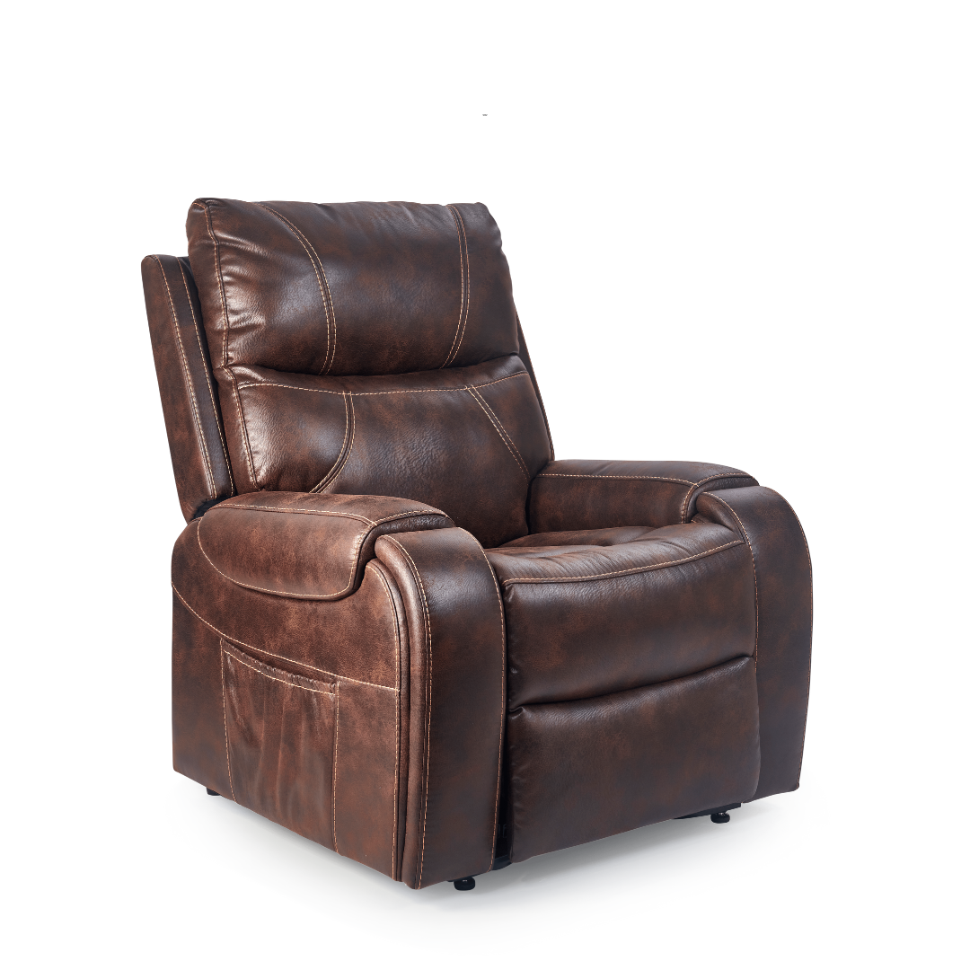 Golden Tech PR449 Titan Assisted Lift Chair Recliner with Twilight - Maple in seated position