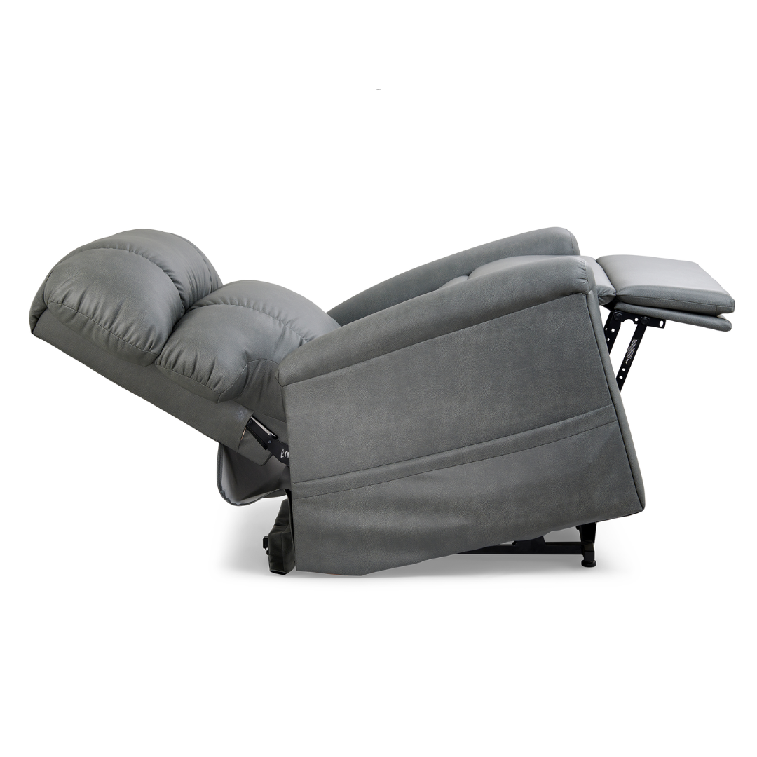 Golden Tech PR545 Recliner with Assisted Lift - Twilight & MaxiComfort Positioning - Iron in reclined position