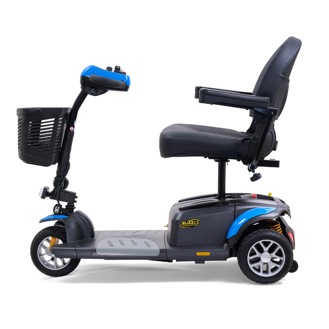 Golden GB118 BuzzAround EX 3-Wheel Long Range Travel Scooter - Blue left