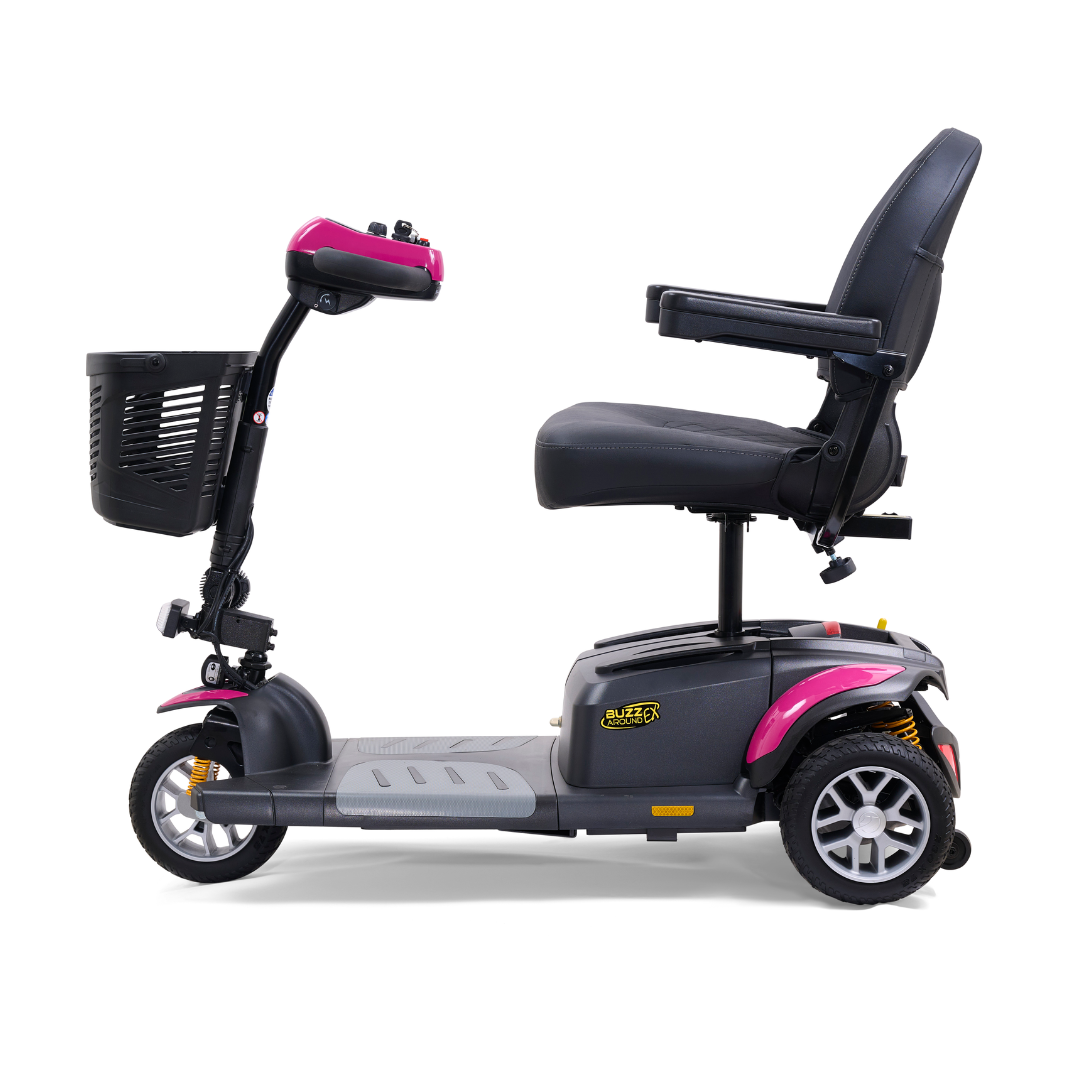 Golden GB118 BuzzAround EX 3-Wheel Long Range Travel Scooter - Orchid Pink left