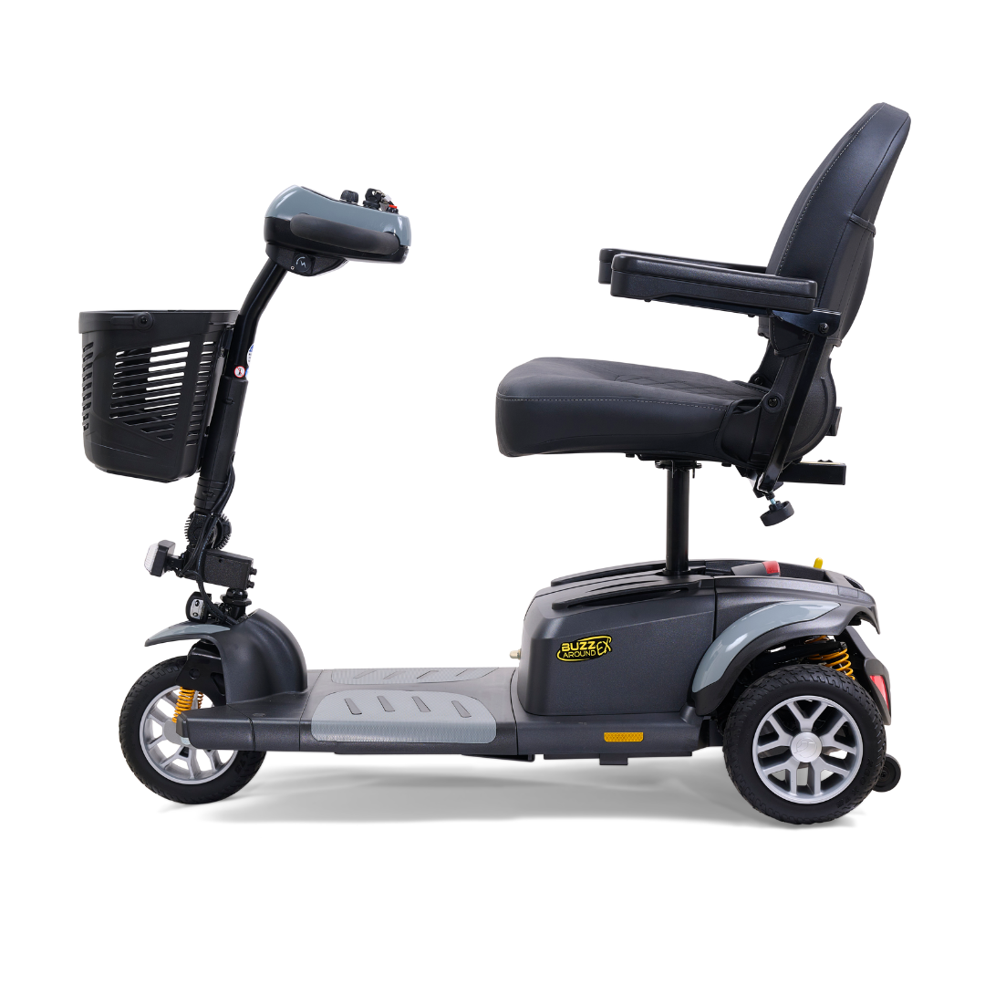 Golden GB118 BuzzAround EX 3-Wheel Long Range Travel Scooter - Stone Grey left