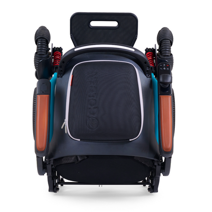 Golden Tech Ally Pro All-Terrain Smart Power Wheelchair - Teal folded top