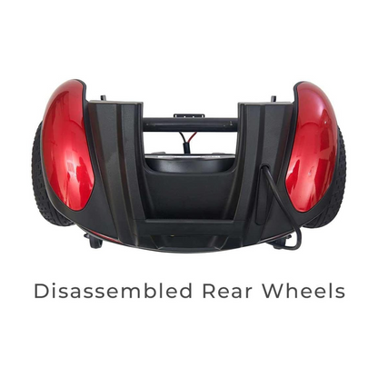 Golden Tech Buzzabout Compact Power Wheelchair with Front LED Sensor - Disassembled Rear Wheels