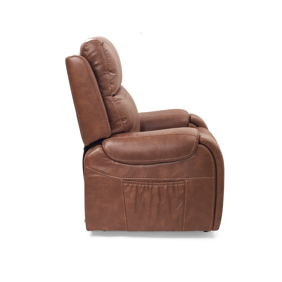 Golden Tech PR449 Titan Assisted Lift Chair Recliner with Twilight - Acorn in seated position right