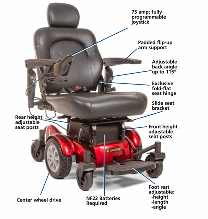 Golden Technologies Compass HD Bariatric Power Chair - Features