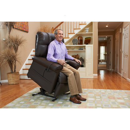 Golden Technologies PR510 MaxiComfort Cloud Series Assisted Lift Chair Recliner - with adult user utilizing the lift function