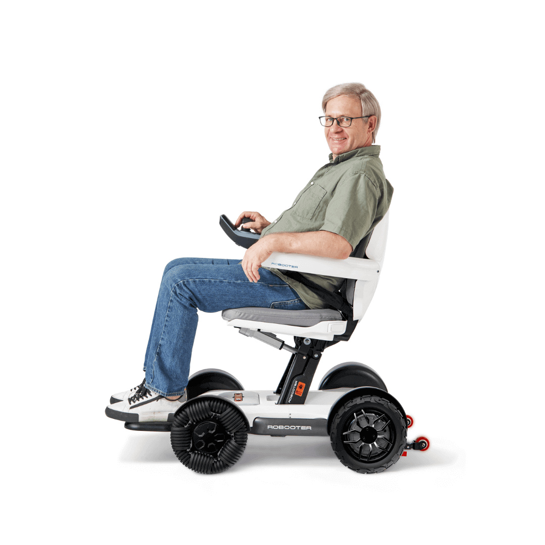 Man riding the Robooter X40 Smart Powerchair